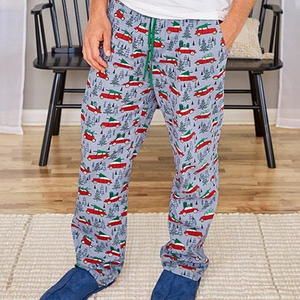 Matilda Jane Men’s Large L Christmas Cars Nodding Off Cotton Lounge Pajama Pants